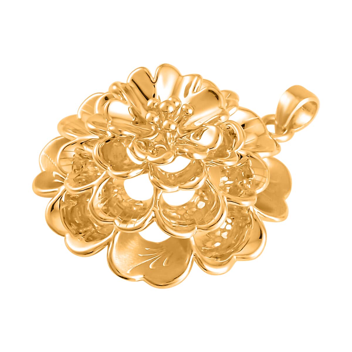 24K Yellow Gold Electroform Flower Pendant
