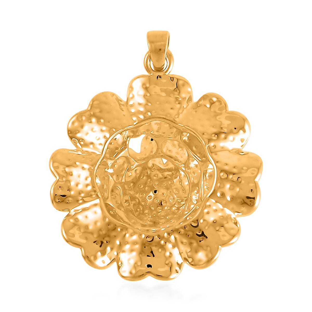 Electroform Floral Pendant in 24K Yellow Gold 6.65 Grams image number 4