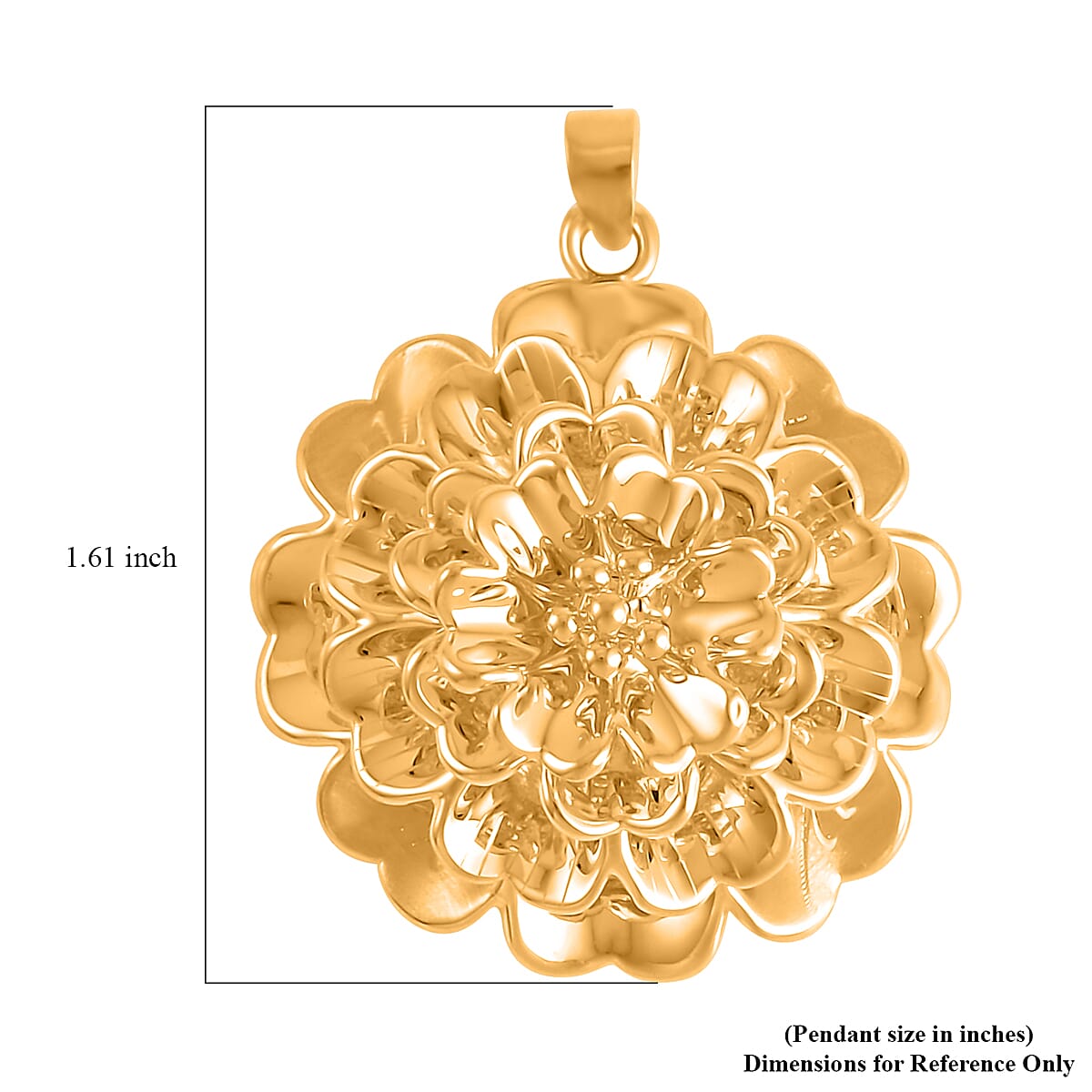 Electroform Floral Pendant in 24K Yellow Gold 6.65 Grams