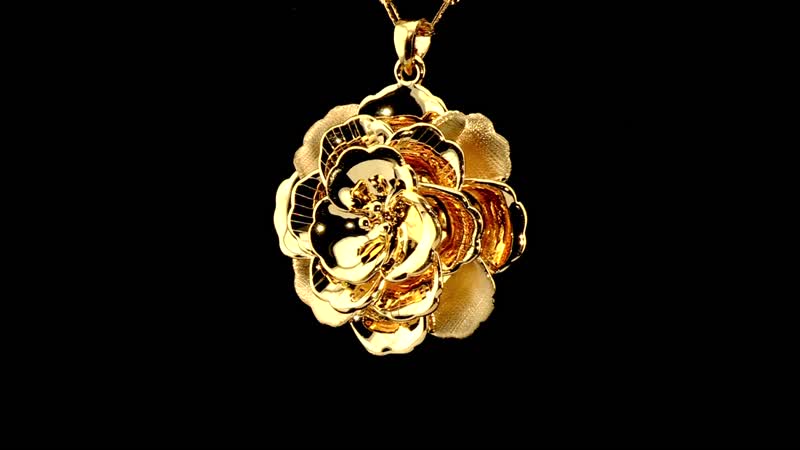 Electroform Floral Pendant in 24K Yellow Gold 5.70 Grams