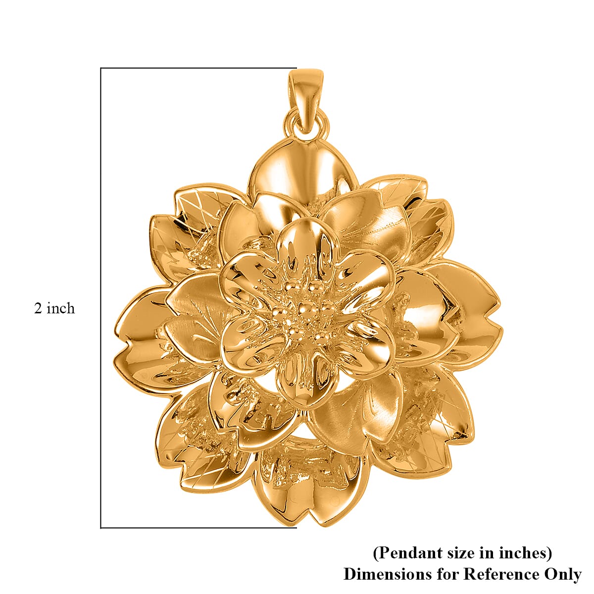 24K Yellow Gold Electroform Floral Pendant 8.55 Grams image number 5