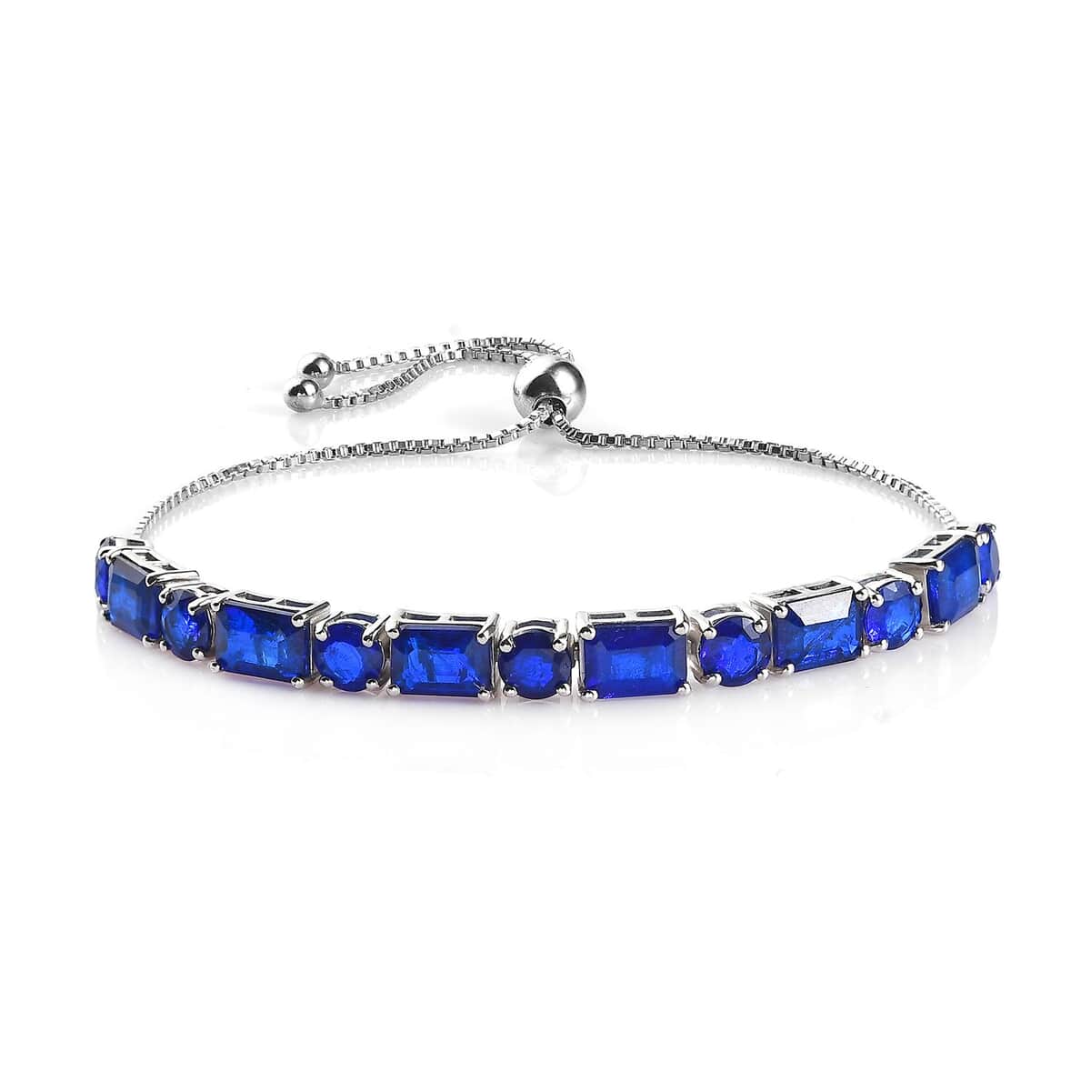 Tanzanian Blue Spinel (DF) Bolo Bracelet in Platinum Over Sterling Silver 9.75 ctw image number 0