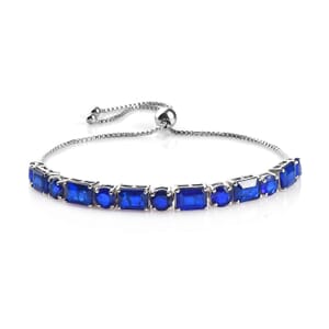 Tanzanian Blue Spinel (DF) Bolo Bracelet in Platinum Over Sterling Silver 9.75 ctw