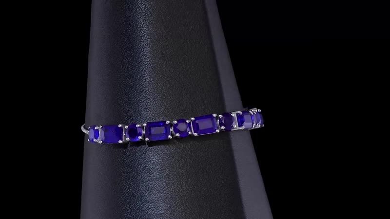 Tanzanian Blue Spinel (DF) Bolo Bracelet in Platinum Over Sterling Silver (9.50 In) 9.75 ctw