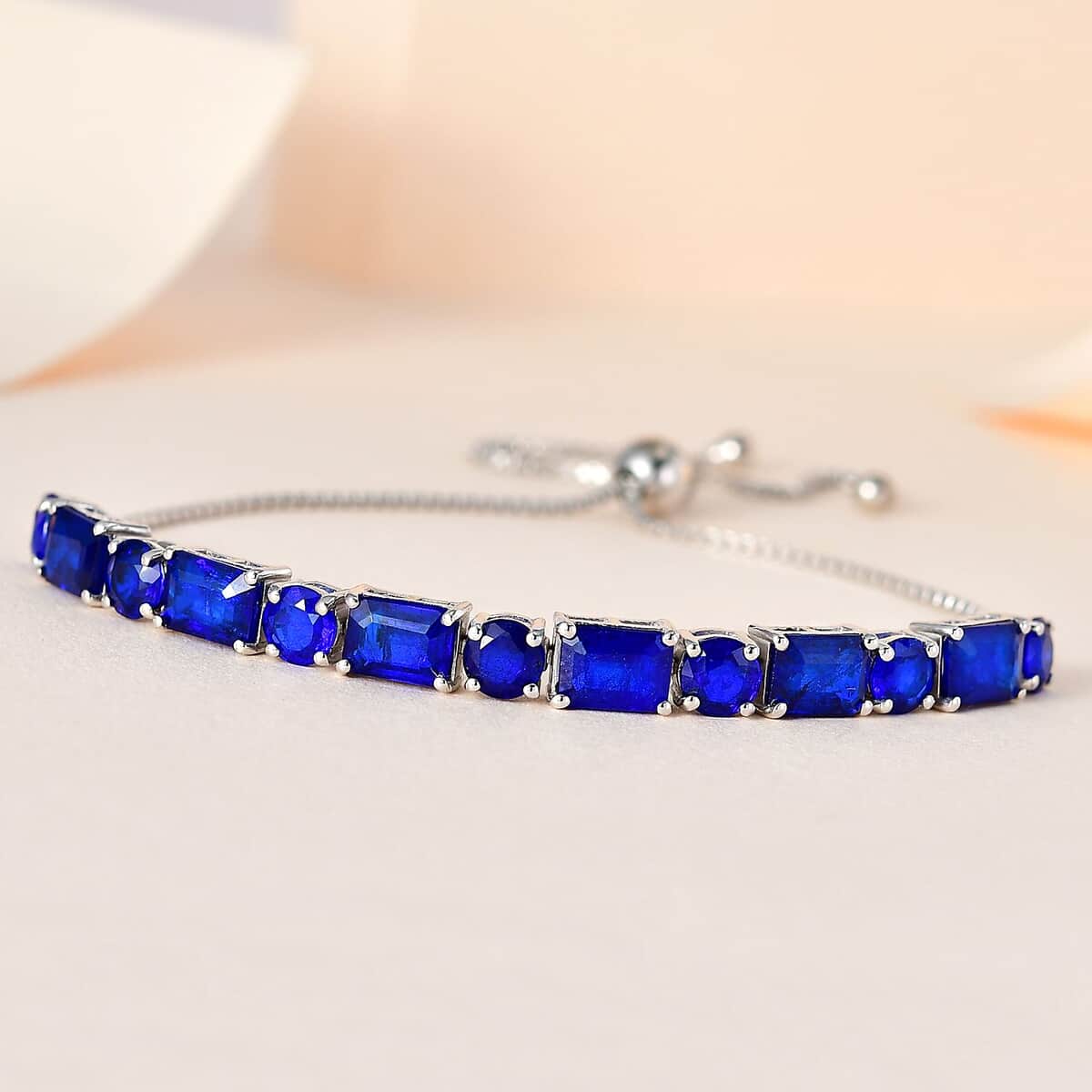 Tanzanian Blue Spinel (DF) Bolo Bracelet in Platinum Over Sterling Silver 9.75 ctw image number 1