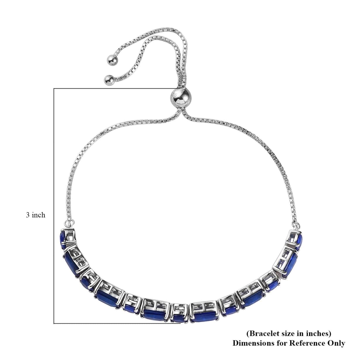 Tanzanian Blue Spinel (DF) Bolo Bracelet in Platinum Over Sterling Silver 9.75 ctw image number 4