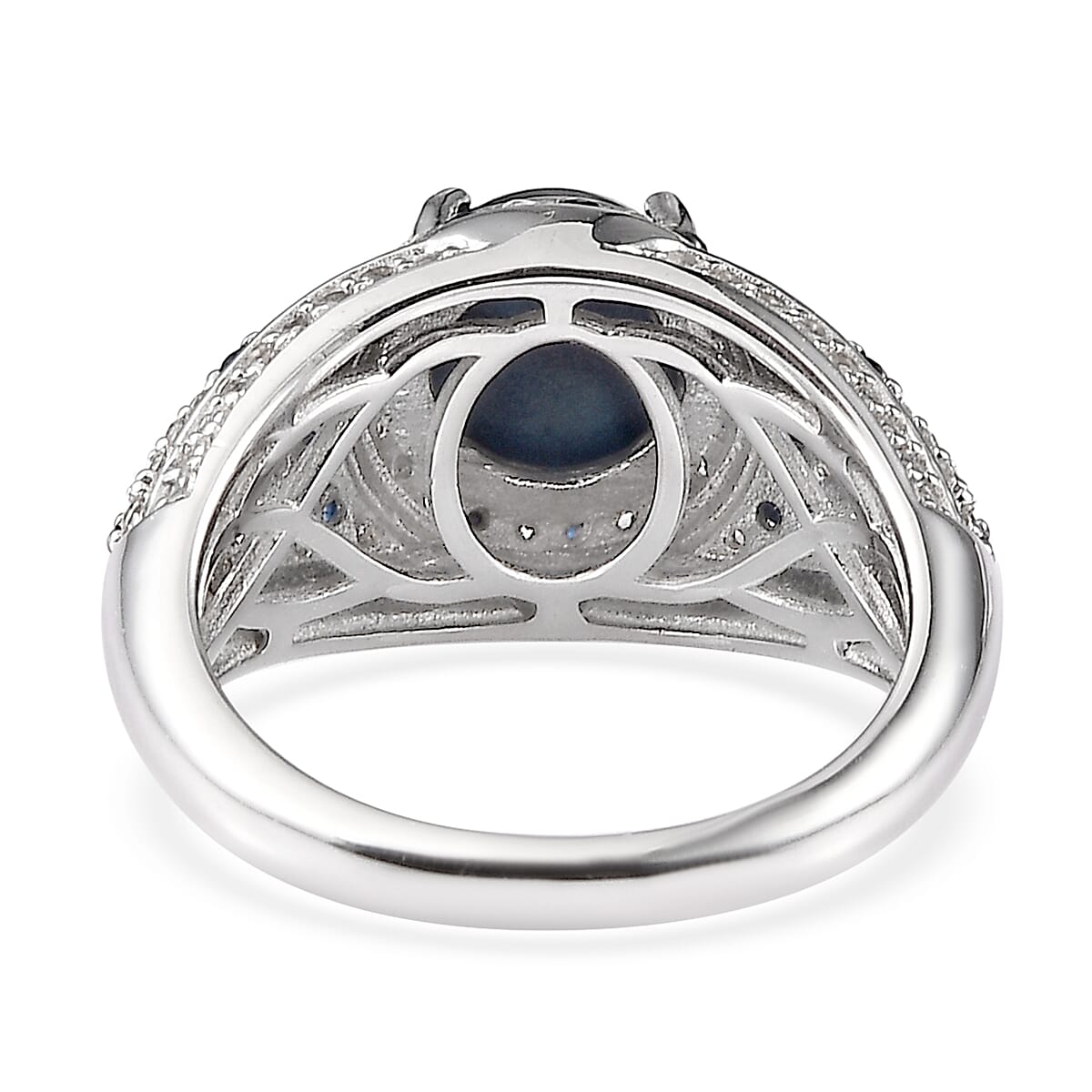 Blue Star Sapphire (DF) and Multi Gemstone Ring in Platinum Over Sterling Silver (Size 8.0) 4.75 ctw image number 4