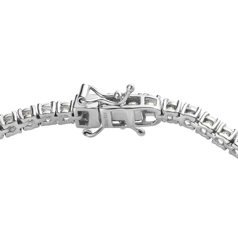 Moissanite Graduate Bracelet in Platinum Over Sterling Silver (7.25 In) 14.50 ctw