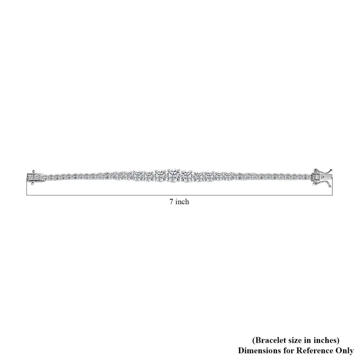 Moissanite Graduation Bracelet in Platinum Over Sterling Silver (6.50 In) 13.90 ctw image number 7