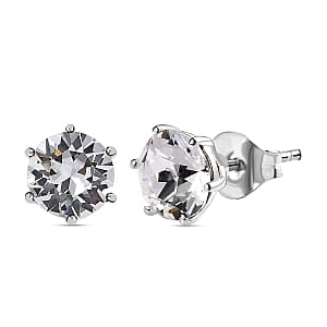 White Swarovski Crystal 2.20 ctw Earrings in Sterling Silver