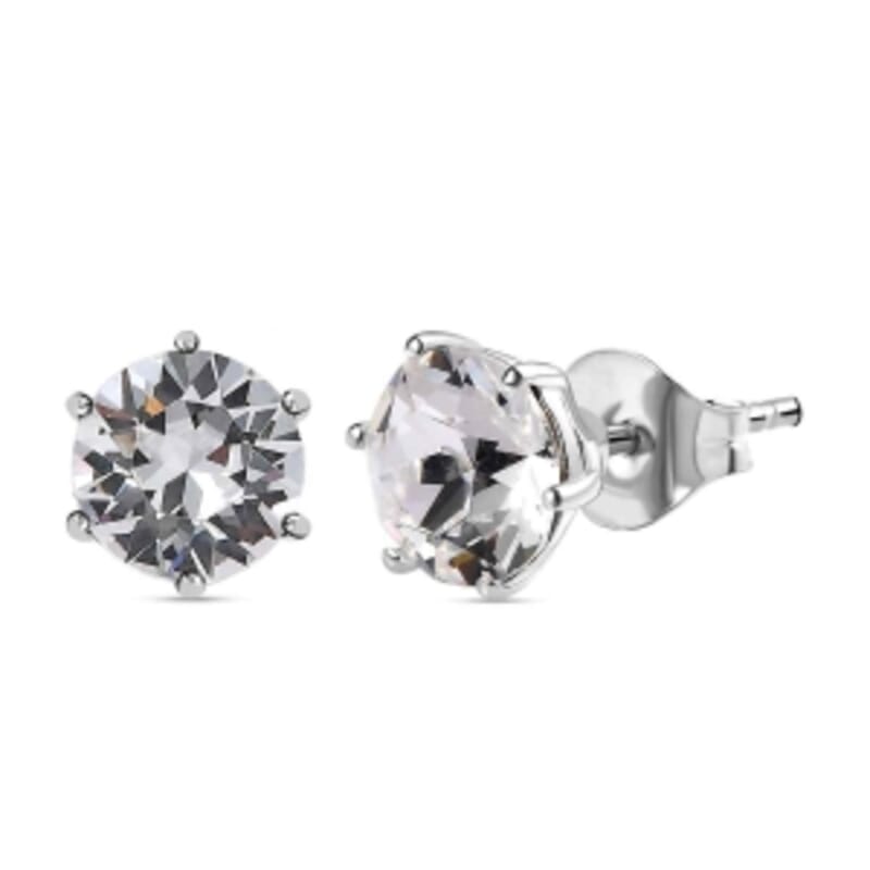 White Swarovski Crystal 2.20 ctw Earrings in Sterling Silver