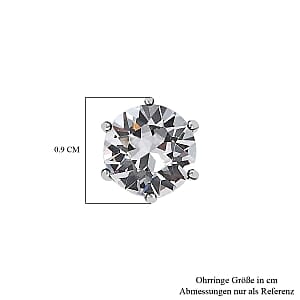 White Swarovski Crystal 2.20 ctw Earrings in Sterling Silver
