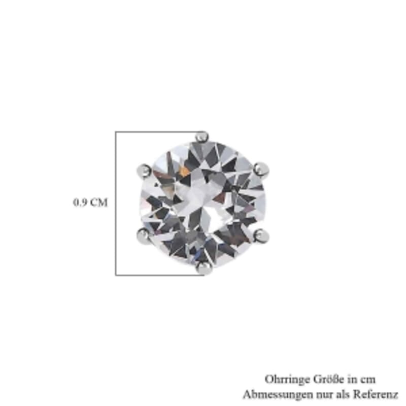 White Swarovski Crystal 2.20 ctw Earrings in Sterling Silver