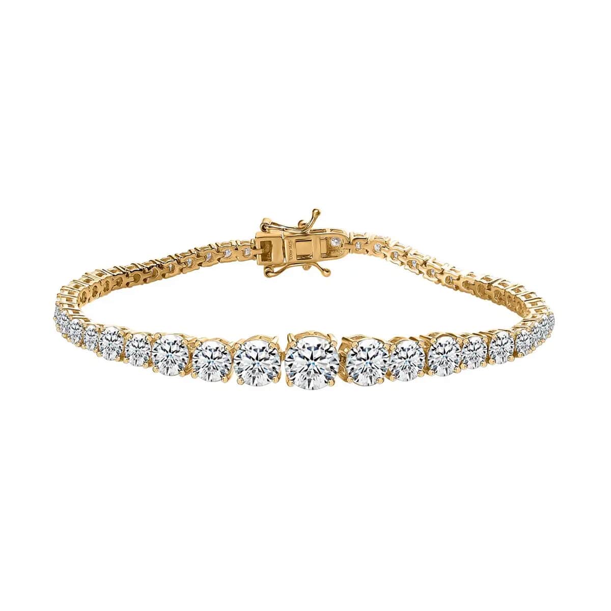 Moissanite Graduation Bracelet in Vermeil YG Over Sterling Silver (8.00 In) 15.00 ctw image number 0