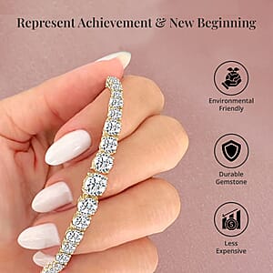 Moissanite Graduation Bracelet in Vermeil YG Over Sterling Silver (8.00 In) 15.00 ctw