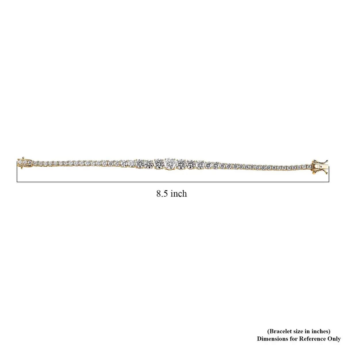 Moissanite Graduation Bracelet in Vermeil YG Over Sterling Silver (8.00 In) 15.00 ctw image number 7