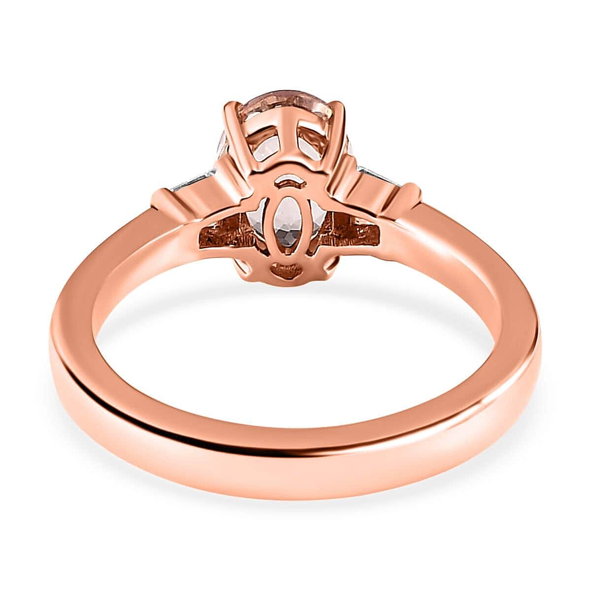 Luxoro 10K Rose Gold Premium Pink Morganite and Moissanite Ring (Size 10.0) 1.25 ctw