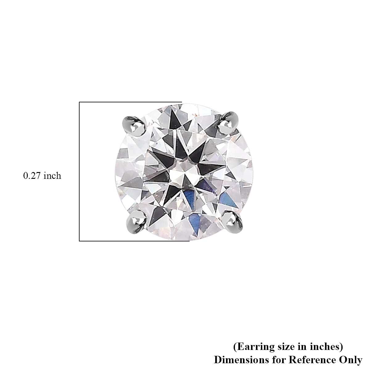 950 Platinum Moissanite Solitaire Stud Earrings 1.90 ctw