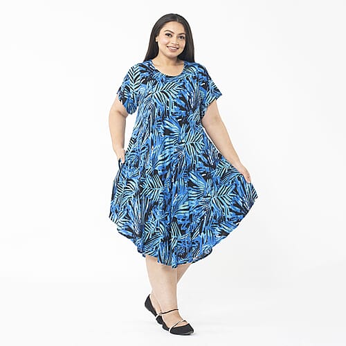 Blue Palm Print / Missy - Product card gallery slide 1 (9450105143551)