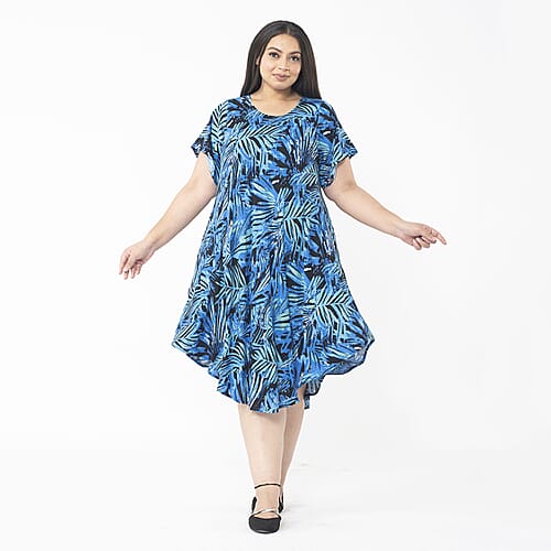 Blue Palm Print / Missy - Product card gallery slide 3 (9450105143551)