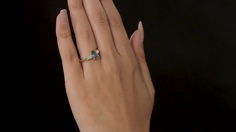Doorbuster Luxoro 10K Yellow Gold AAA Tanzanian Platinum Spinel and G-H I2 Diamond Ring 1.40 ctw