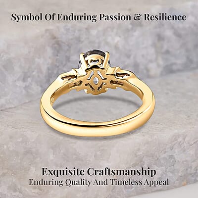 Luxoro 10K Yellow Gold AAA Tanzanian Platinum Spinel and G-H I2 Diamond Ring (Size 10.0) 1.40 ctw