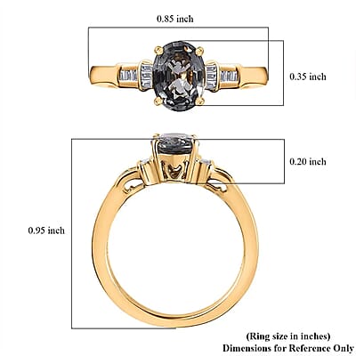 Luxoro 10K Yellow Gold AAA Tanzanian Platinum Spinel and G-H I2 Diamond Ring (Size 10.0) 1.40 ctw