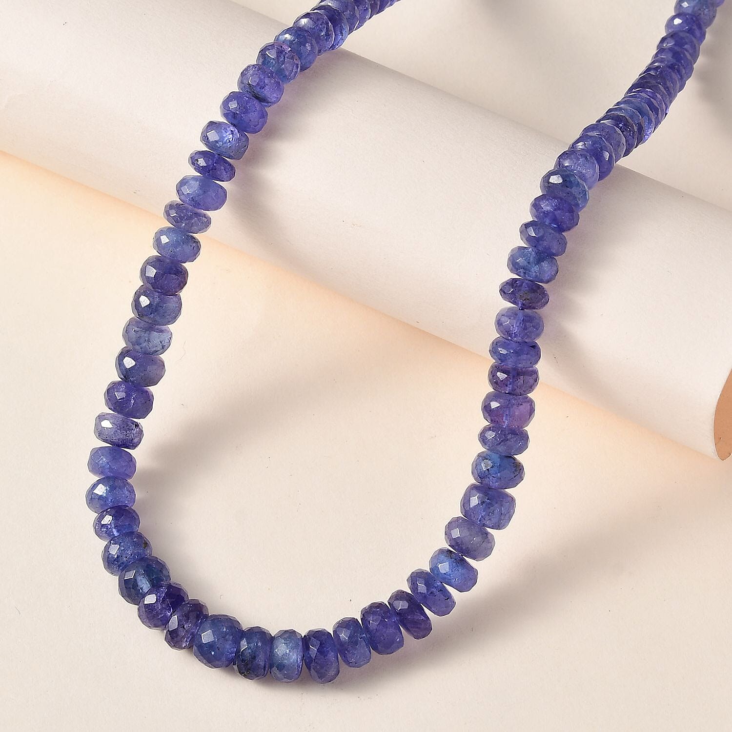 Luxoro 10K Yellow Gold Premium Tanzanite Beaded Necklace 18-20 Inches 250.00 ctw