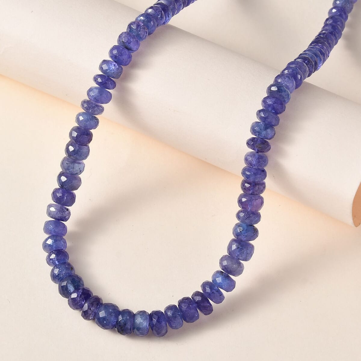 Luxoro 10K Yellow Gold Premium Tanzanite Beaded Necklace 18-20 Inches 250.00 ctw image number 1