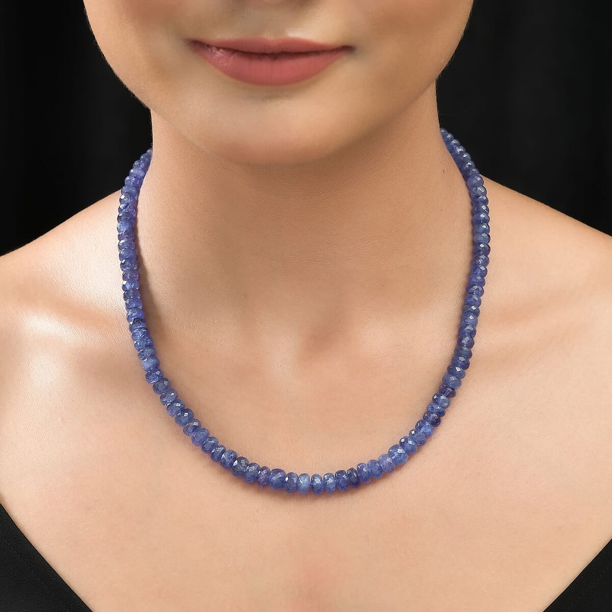 Luxoro 10K Yellow Gold Premium Tanzanite Beaded Necklace 18-20 Inches 250.00 ctw image number 2