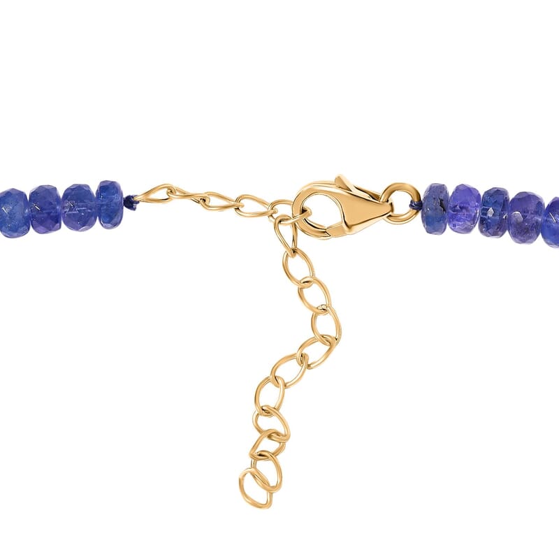 Luxoro 10K Yellow Gold Premium Tanzanite Beaded Necklace 18-20 Inches 250.00 ctw