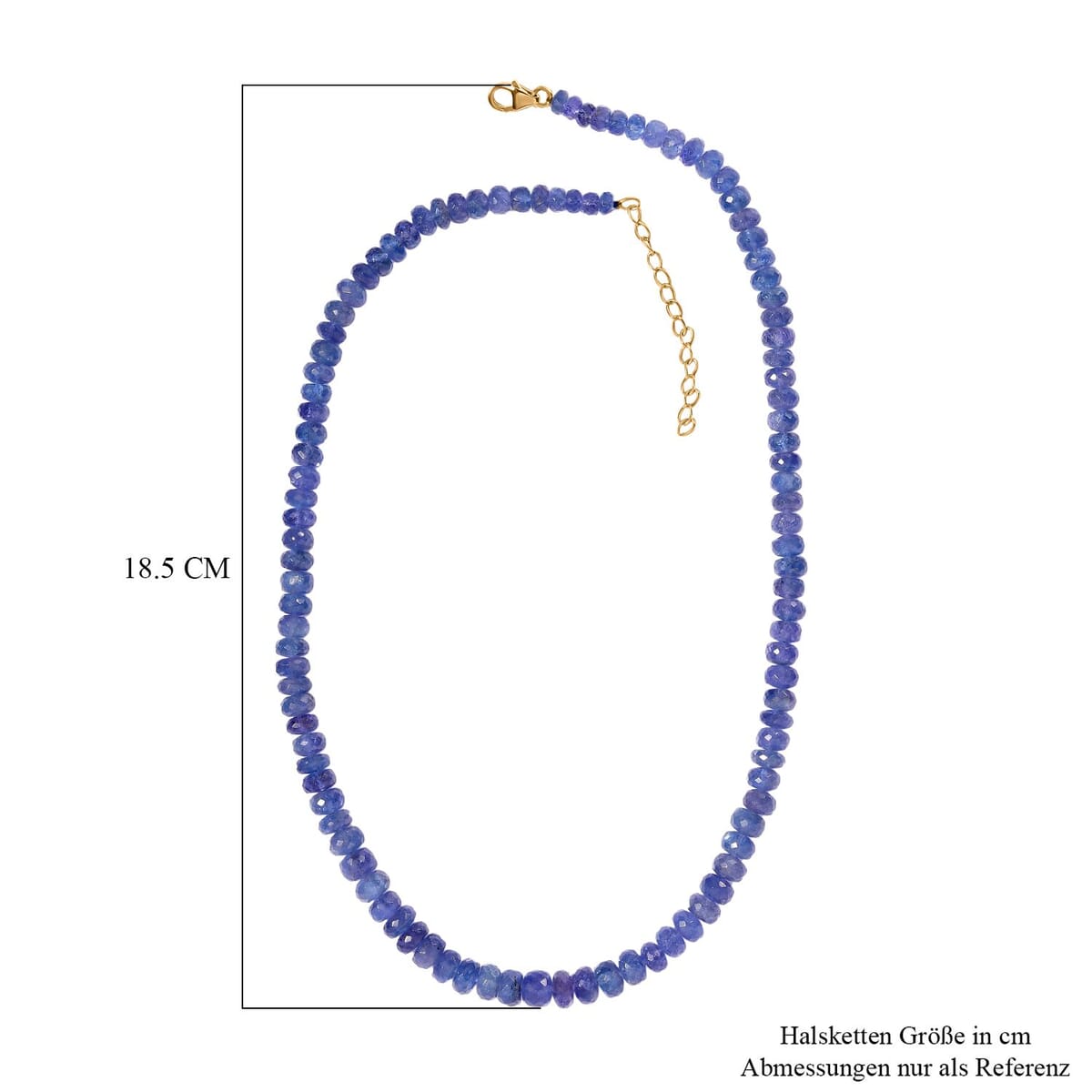 Luxoro 10K Yellow Gold Premium Tanzanite Beaded Necklace 18-20 Inches 250.00 ctw image number 4