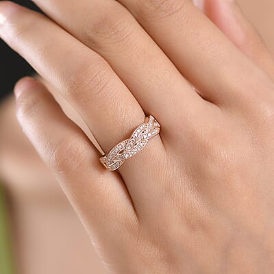 D'Joy Natural Pink Diamond I3 0.20 ctw Endless Love Ring in 18K Vermeil Rose Gold Over Sterling Silver (Size 10.0)