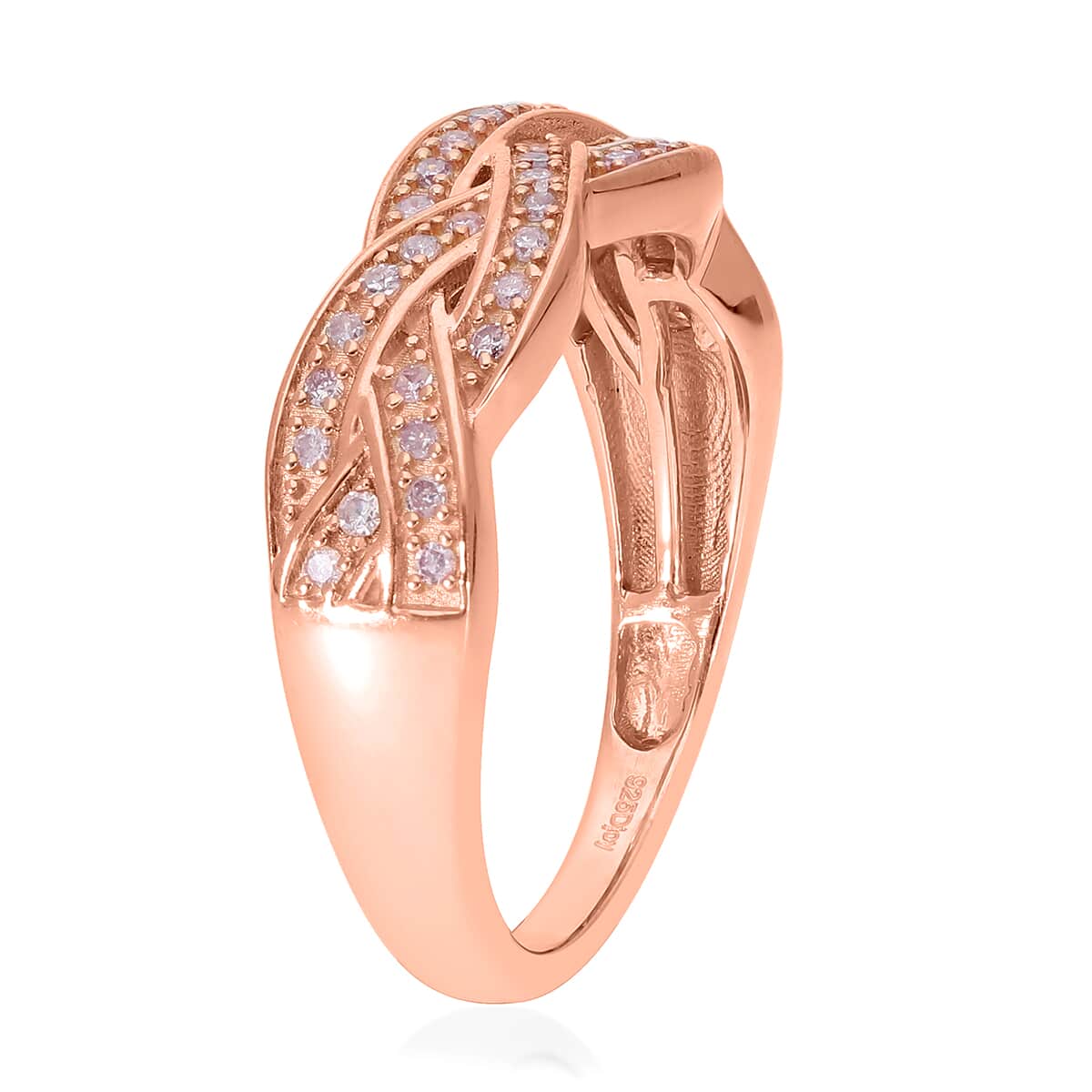 Natural Pink Diamond I3 Ring in Vermeil Rose Gold Over Sterling Silver 0.20 ctw image number 3