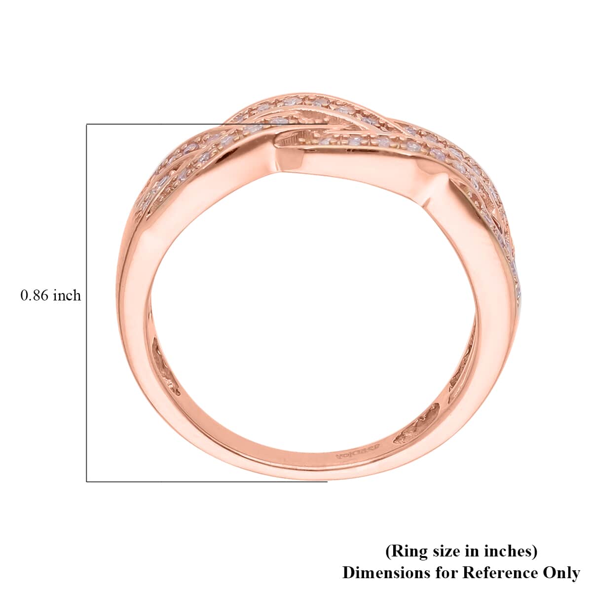 Natural Pink Diamond I3 Ring in Vermeil Rose Gold Over Sterling Silver 0.20 ctw image number 4