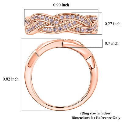 D'Joy Natural Pink Diamond I3 0.20 ctw Endless Love Ring in 18K Vermeil Rose Gold Over Sterling Silver (Size 10.0)