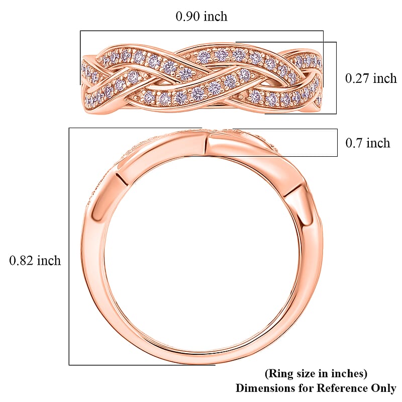 D'Joy Natural Pink Diamond I3 0.20 ctw Endless Love Ring in 18K Vermeil Rose Gold Over Sterling Silver (Size 10.0)