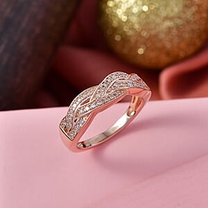 D'Joy Natural Pink Diamond I3 0.20 ctw Endless Love Ring in 18K Vermeil Rose Gold Over Sterling Silver (Size 6.0)