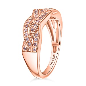 D'Joy Natural Pink Diamond I3 0.20 ctw Endless Love Ring in 18K Vermeil Rose Gold Over Sterling Silver (Size 6.0)