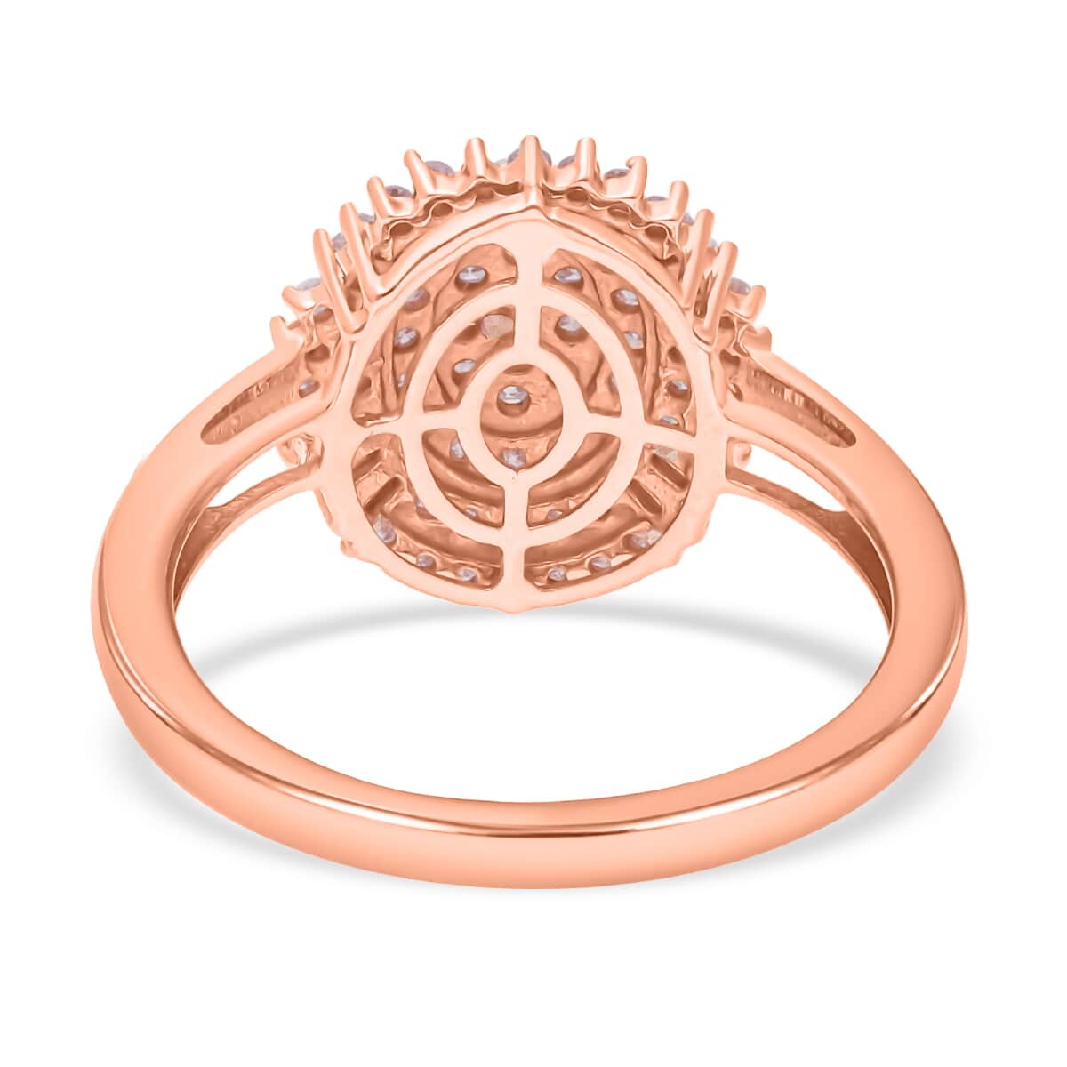 Natural Pink Diamond I3 Cluster Ring in Vermeil Rose Gold Over Sterling Silver 0.50 ctw image number 4
