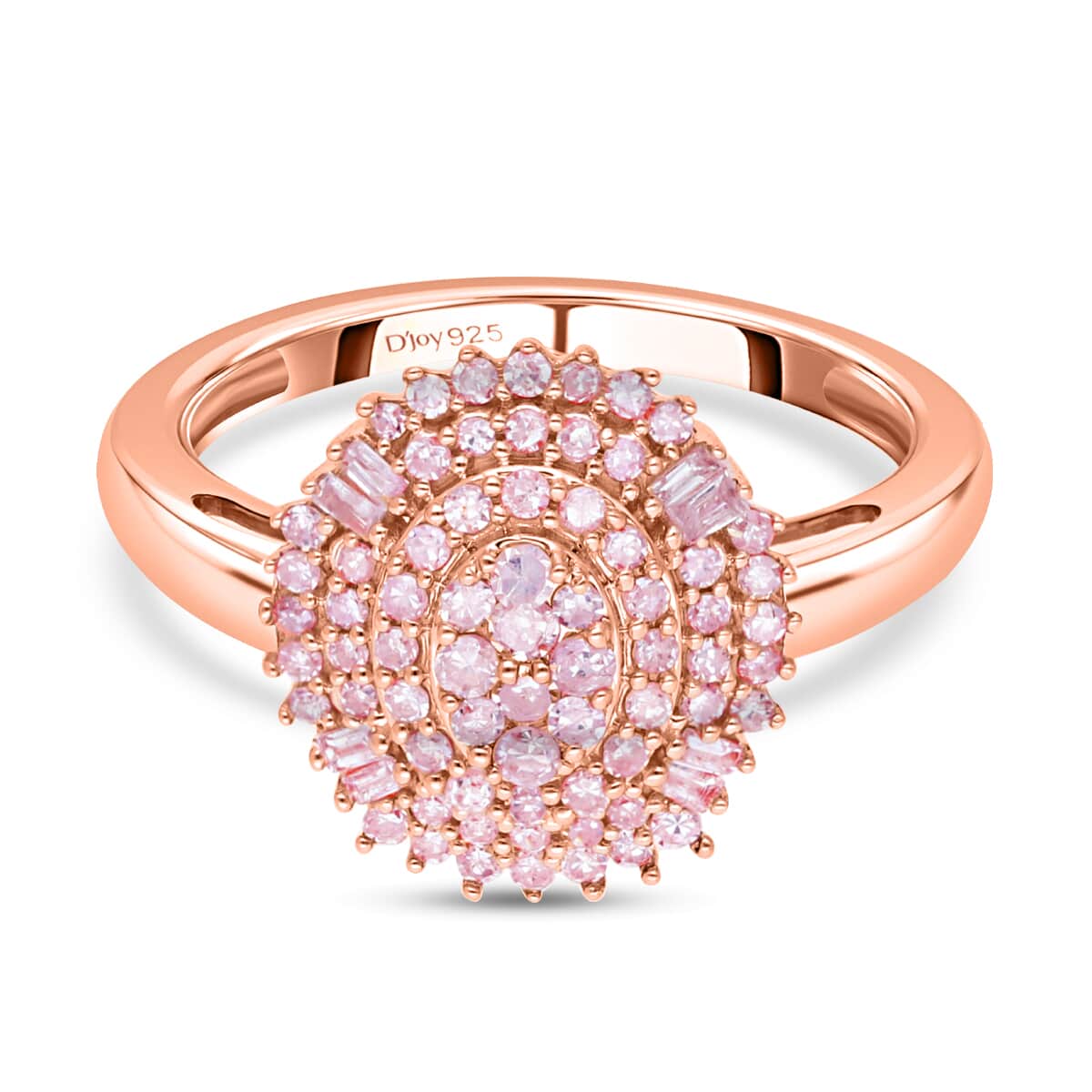 Natural Pink Diamond I3 Cluster Ring in Vermeil Rose Gold Over Sterling Silver (Size 8.0) 0.50 ctw image number 0