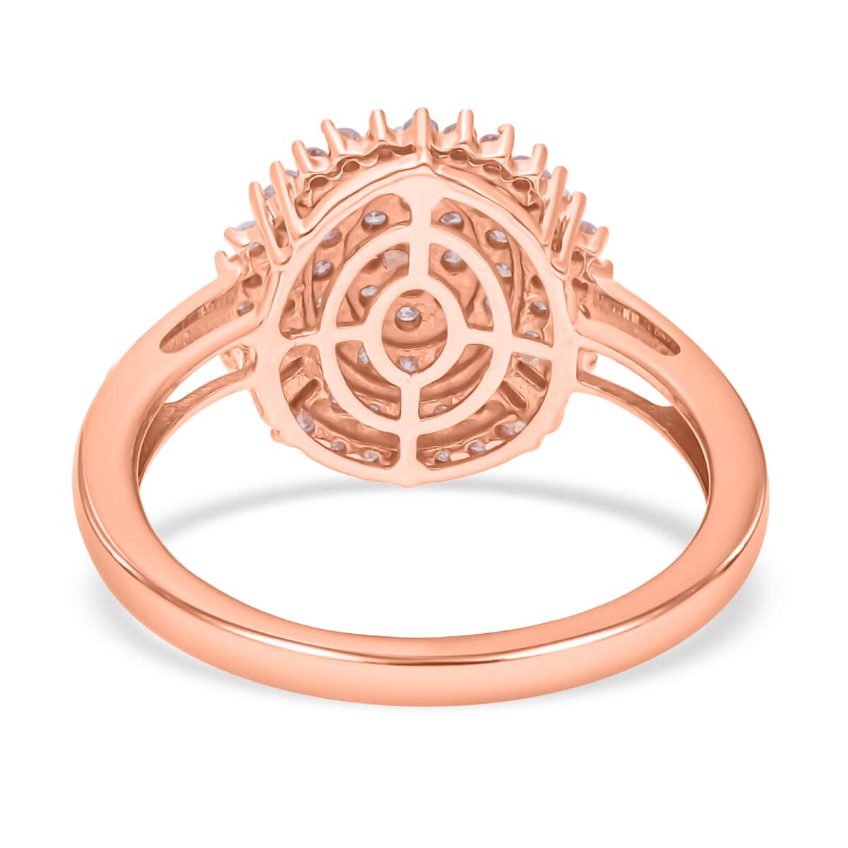 Natural Pink Diamond I3 Cluster Ring in Vermeil Rose Gold Over Sterling Silver (Size 8.0) 0.50 ctw image number 4