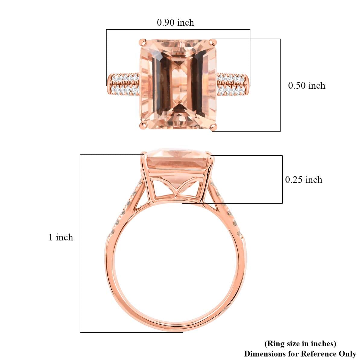 Certified & Appraised Luxoro 14K Rose Gold AAA Marropino Morganite and I2 Diamond Ring 6.15 ctw image number 5