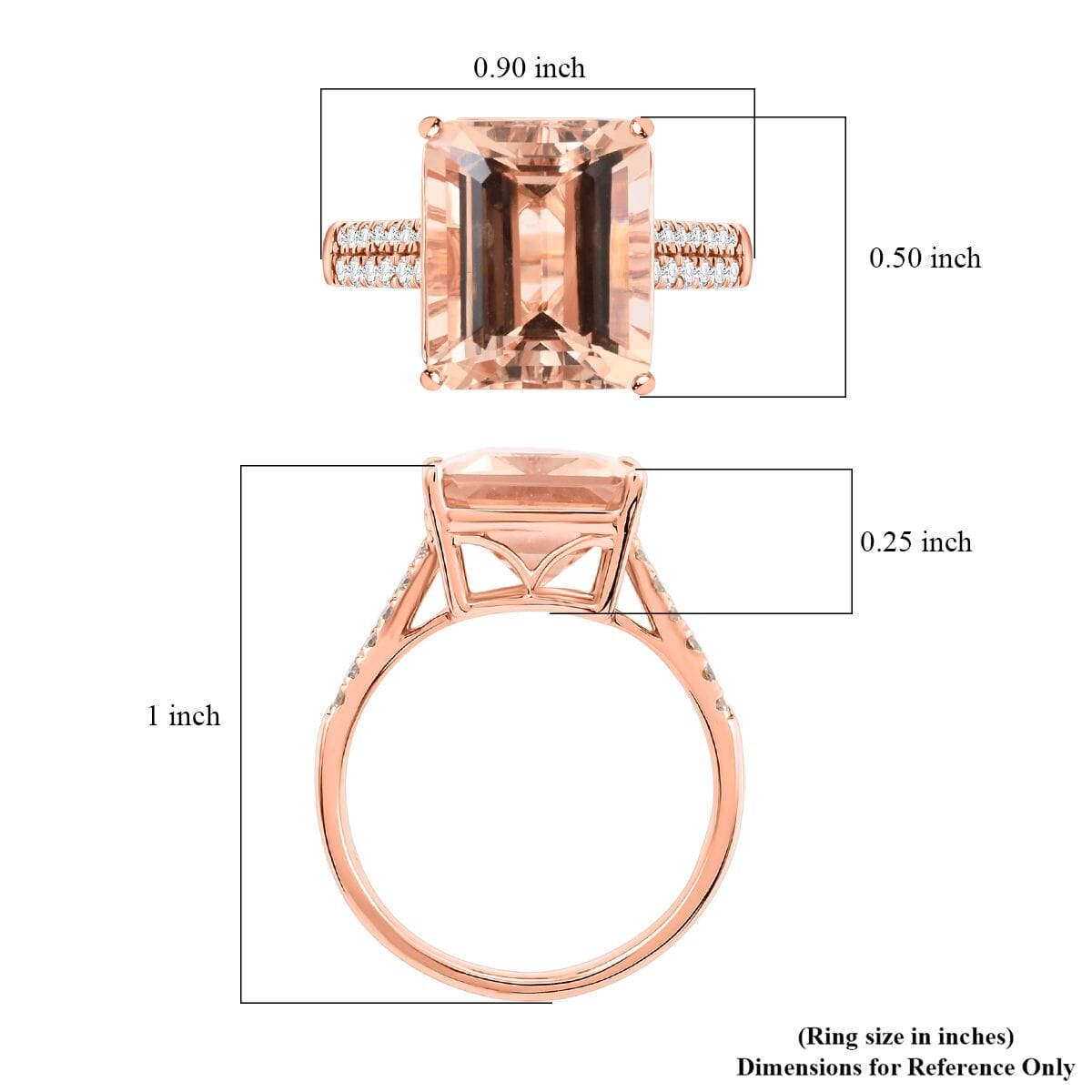 Certified & Appraised Luxoro 14K Rose Gold AAA Marropino Morganite and I2 Diamond Ring (Size 8.0) 6.15 ctw image number 5