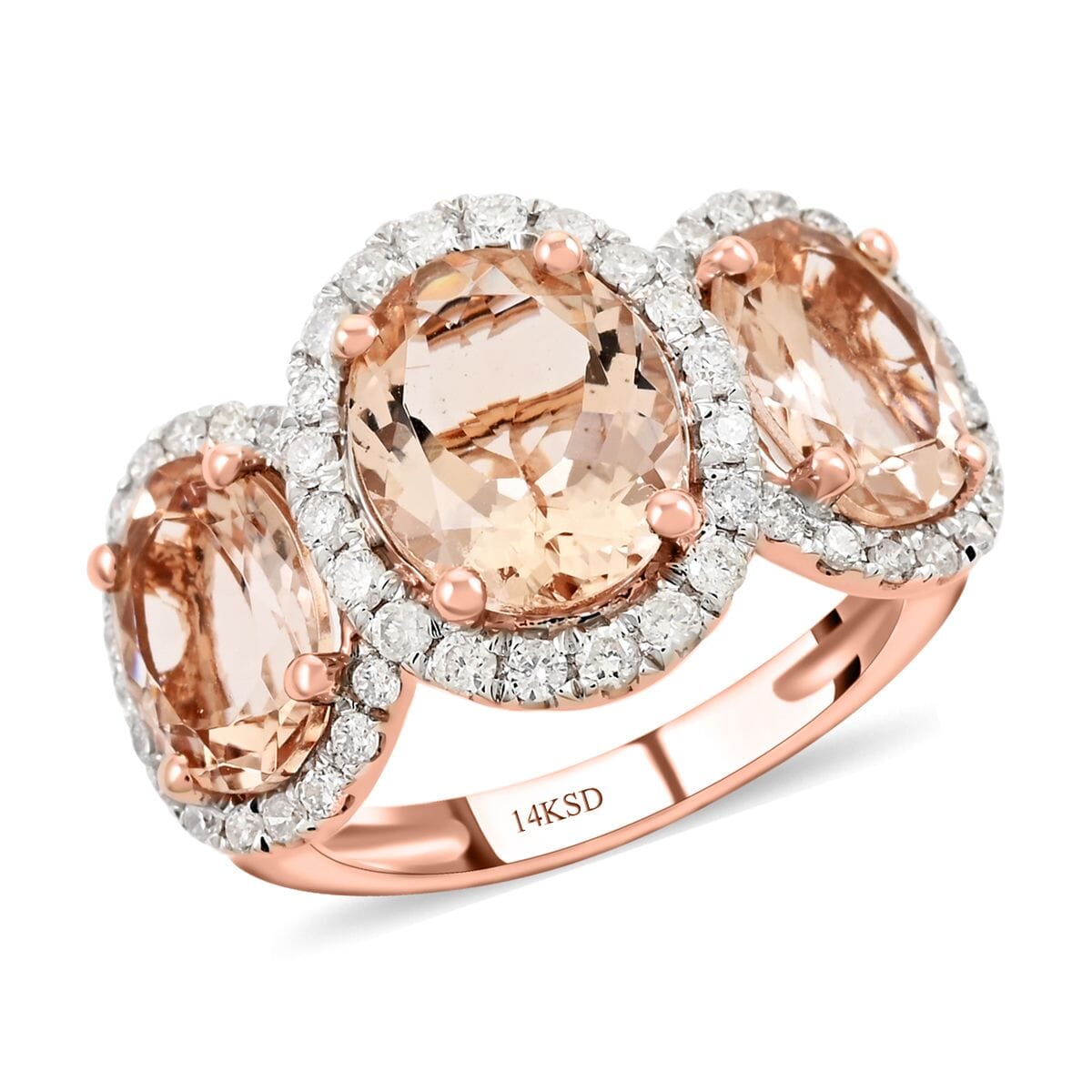 Modani 14K Rose Gold Marropino Morganite and G-H I2-I3 Diamond Ring 3.65 ctw (Del. in 10-12 Days) image number 0