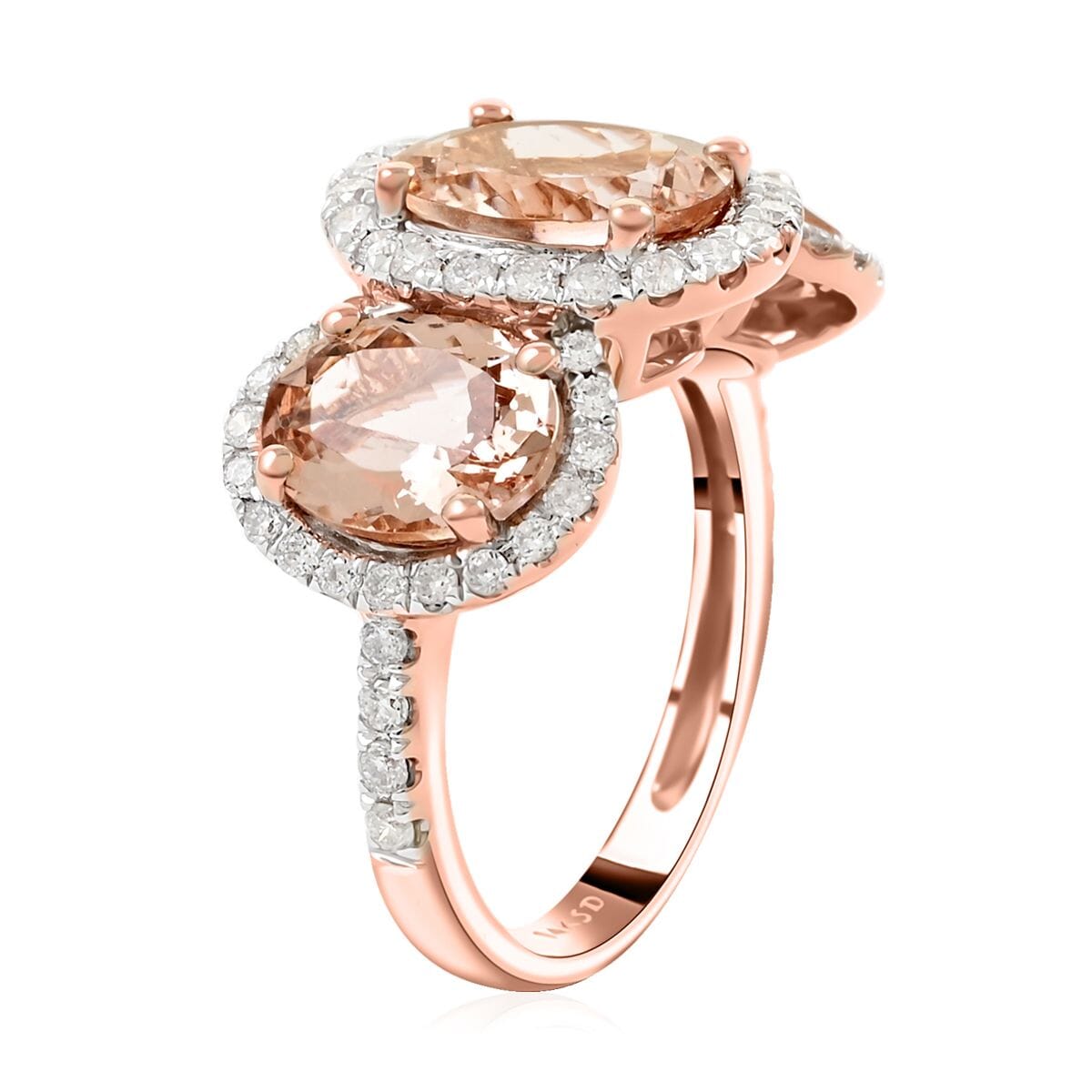 Modani 14K Rose Gold Marropino Morganite and G-H I2-I3 Diamond Ring 3.65 ctw (Del. in 10-12 Days) image number 3