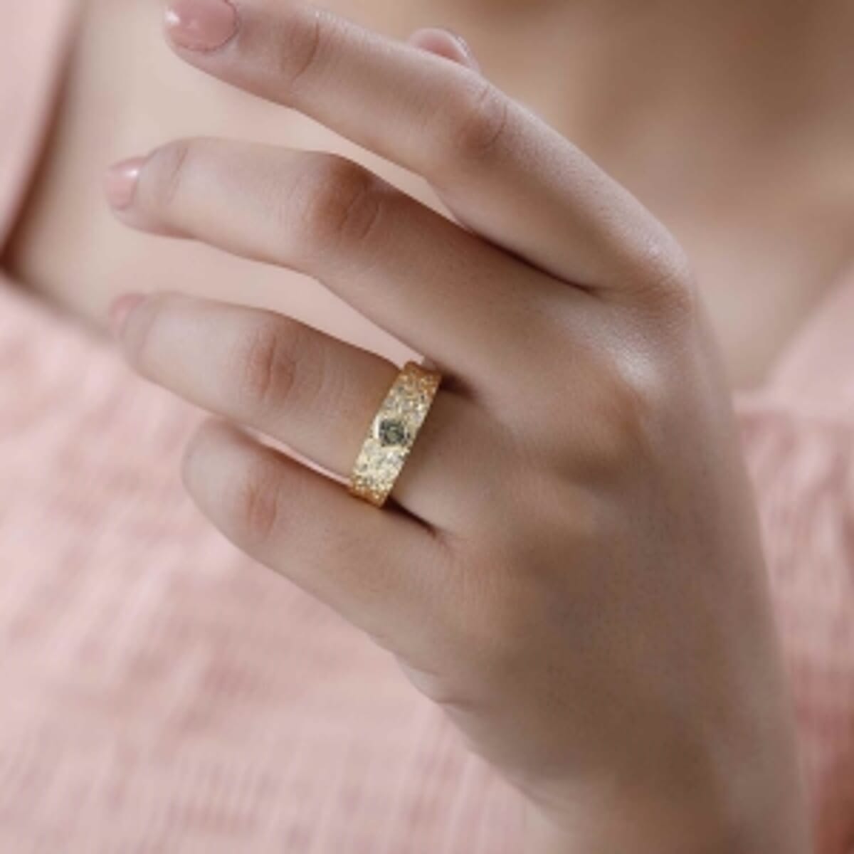 Natural Golden Tanzanite and White Zircon 0.47 ctw Ring in Vermeil Yellow Gold Over Sterling Silver (Size 5.5) image number 2