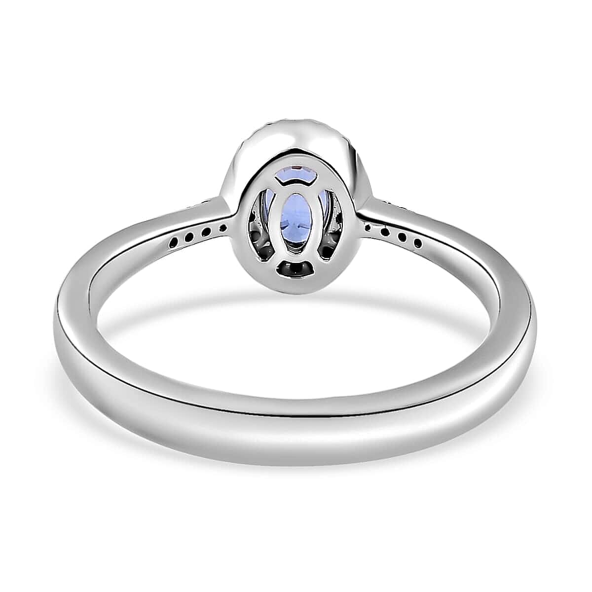 Luxoro 10K White Gold Premium Ceylon Blue Sapphire and G-H I3 Diamond Ring (Size 9.0) 1.15 ctw