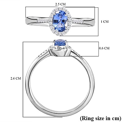 Luxoro 10K White Gold Premium Ceylon Blue Sapphire and G-H I3 Diamond Ring (Size 9.0) 1.15 ctw
