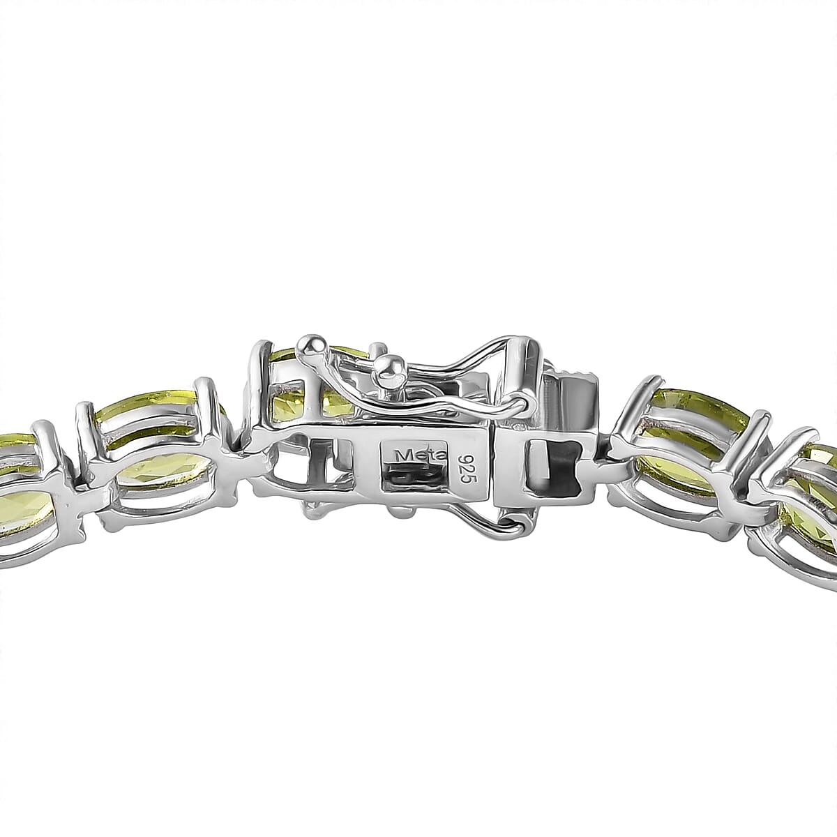 Peridot Tennis Bracelet in Platinum Over Sterling Silver (6.50 In) 15.25 ctw (Del. in 7-10 Days) image number 3